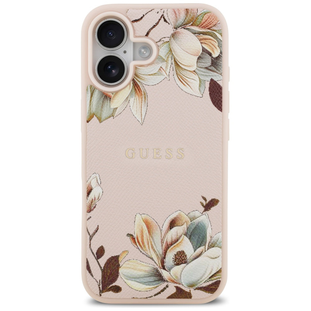MagSafe-skal för Apple iPhone 17, Guess, Grained Flowers, Rosa