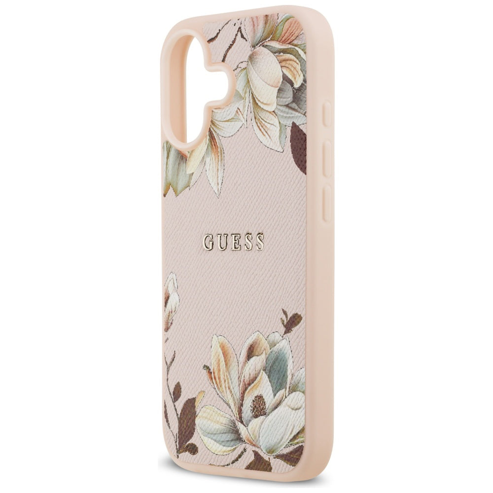 MagSafe-skal för Apple iPhone 17, Guess, Grained Flowers, Rosa