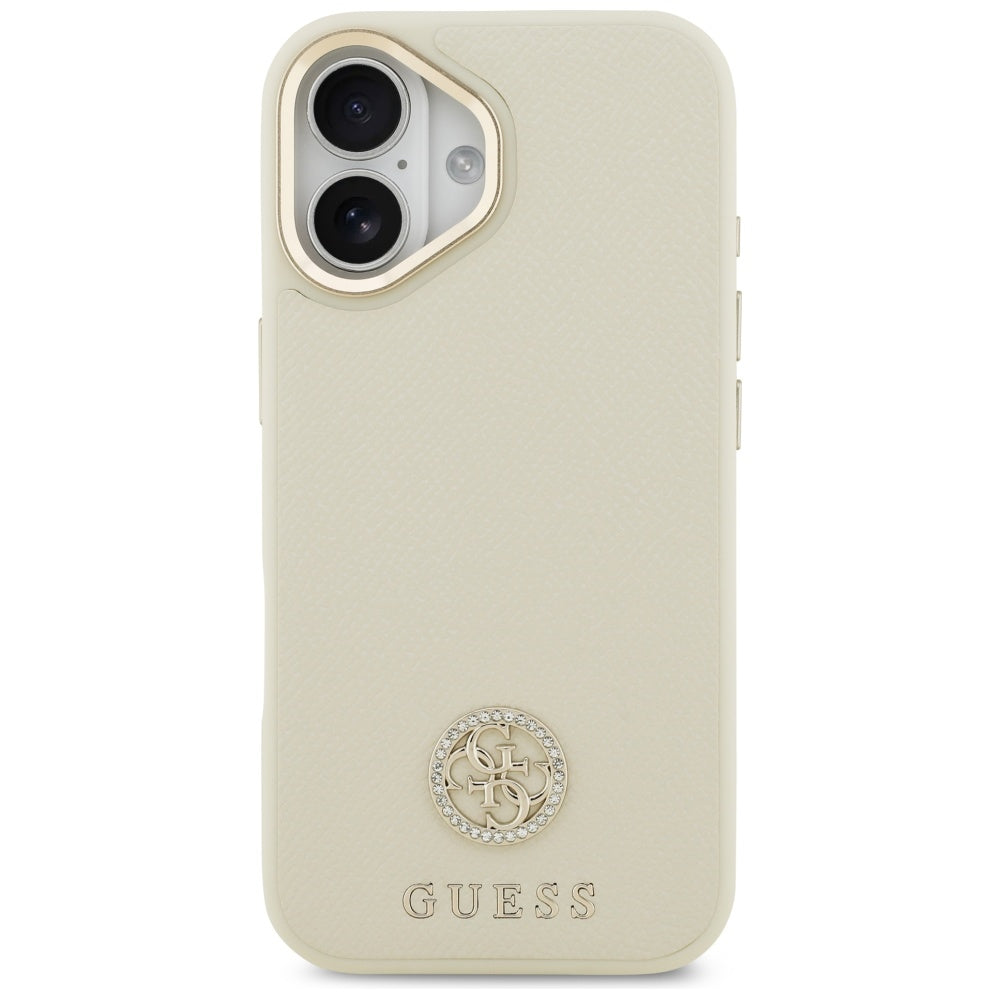 MagSafe-skal för Apple iPhone 17, Guess, Grained Strass Logo, Beige