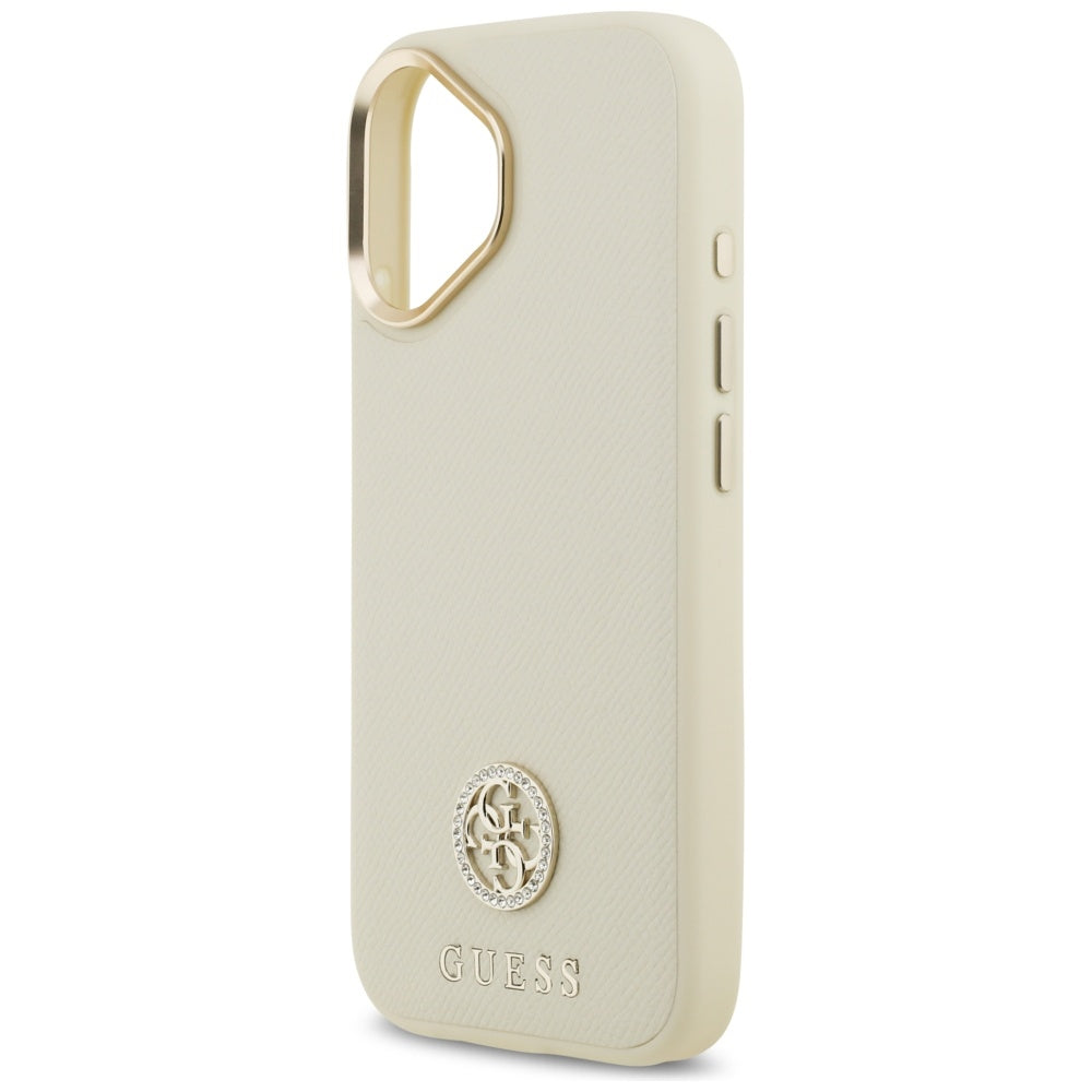 MagSafe-skal för Apple iPhone 17, Guess, Grained Strass Logo, Beige
