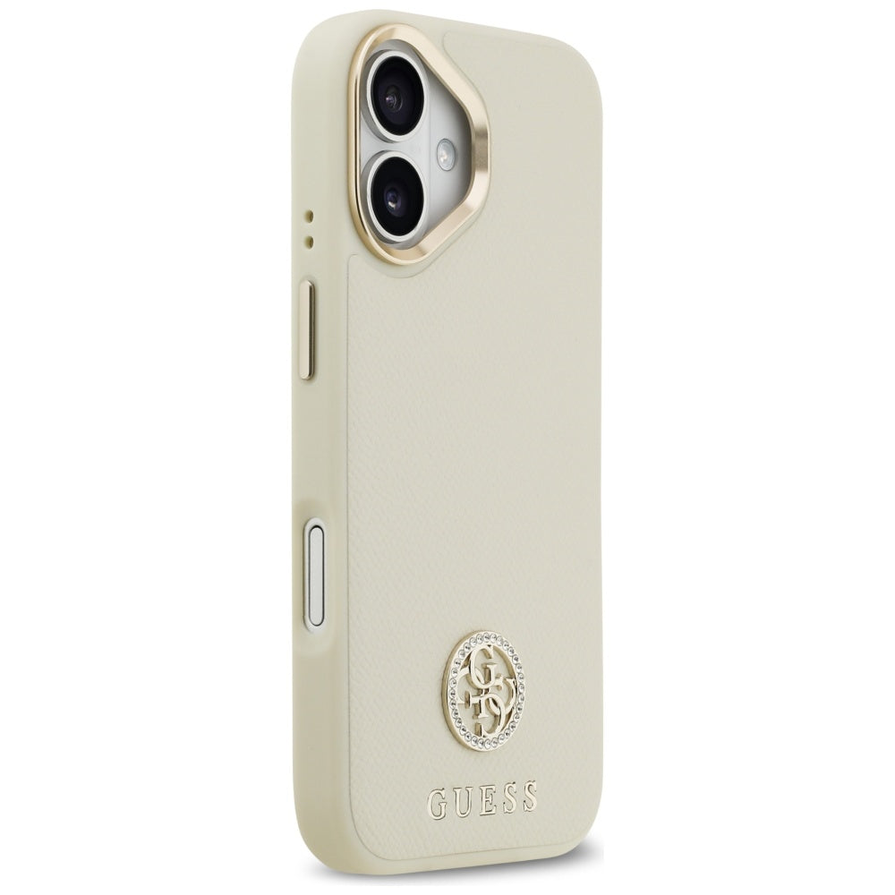 MagSafe-skal för Apple iPhone 17, Guess, Grained Strass Logo, Beige
