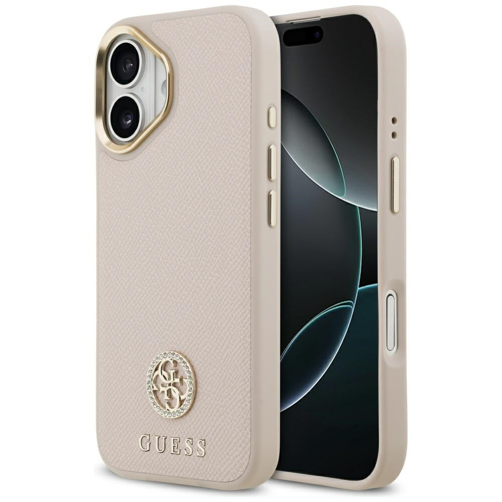 MagSafe-skal för Apple iPhone 17, Guess, Grained Strass Logo, Rosa