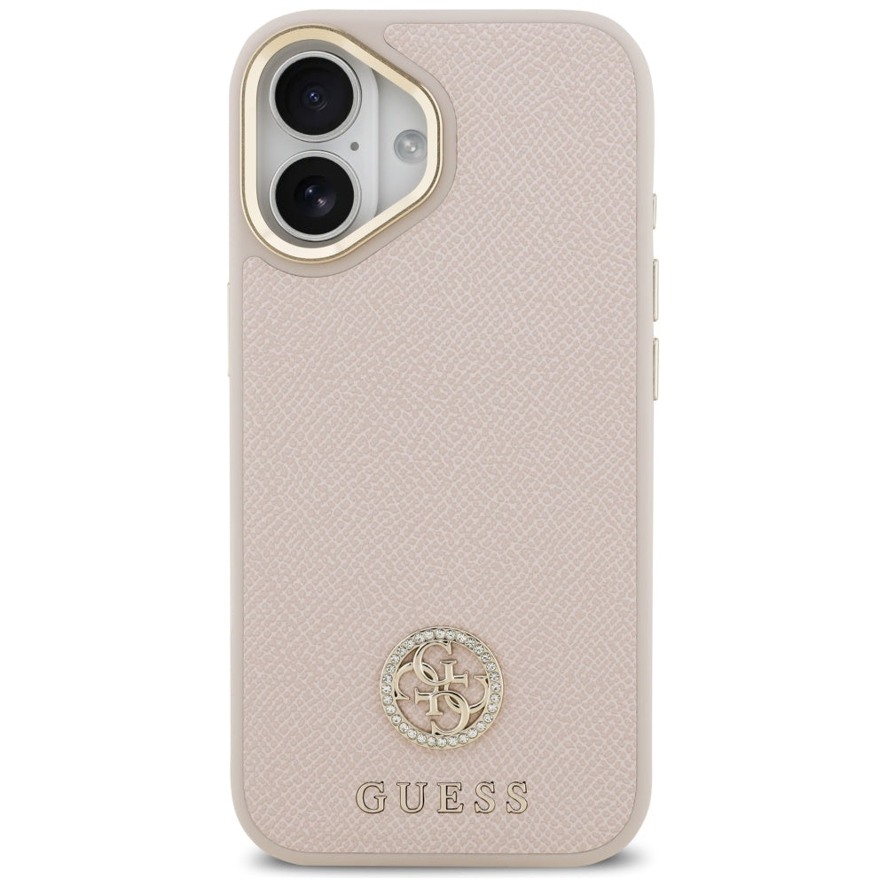 MagSafe-skal för Apple iPhone 17, Guess, Grained Strass Logo, Rosa