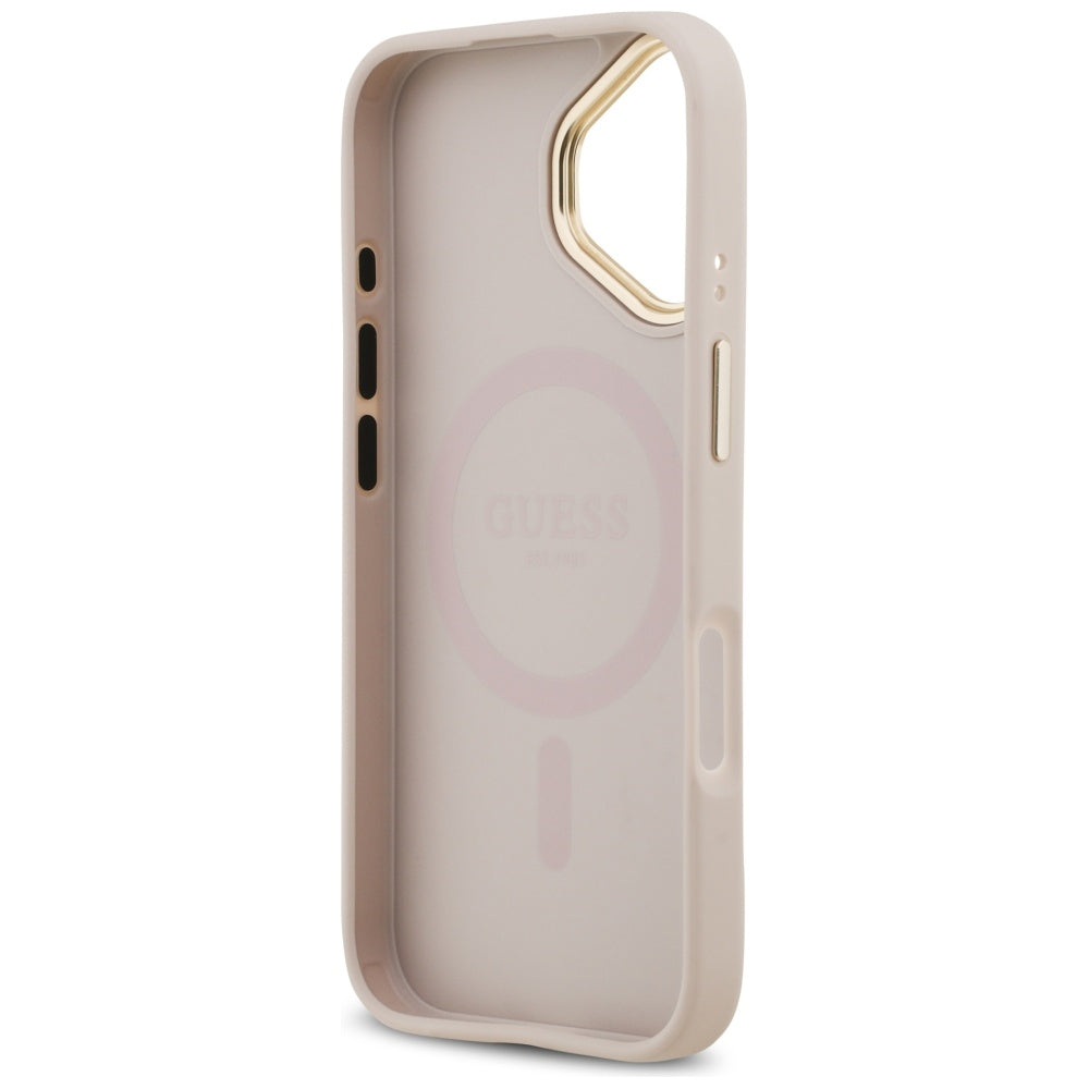 MagSafe-skal för Apple iPhone 17, Guess, Grained Strass Logo, Rosa