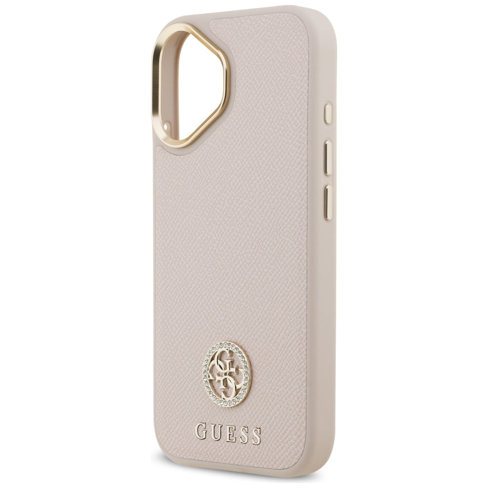 MagSafe-skal för Apple iPhone 17, Guess, Grained Strass Logo, Rosa