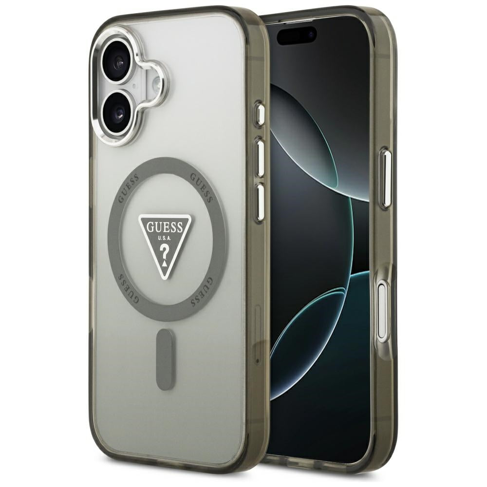 MagSafe-skal för Apple iPhone 17, Guess, IML Gradient Triangle Logo, Silver Khaki