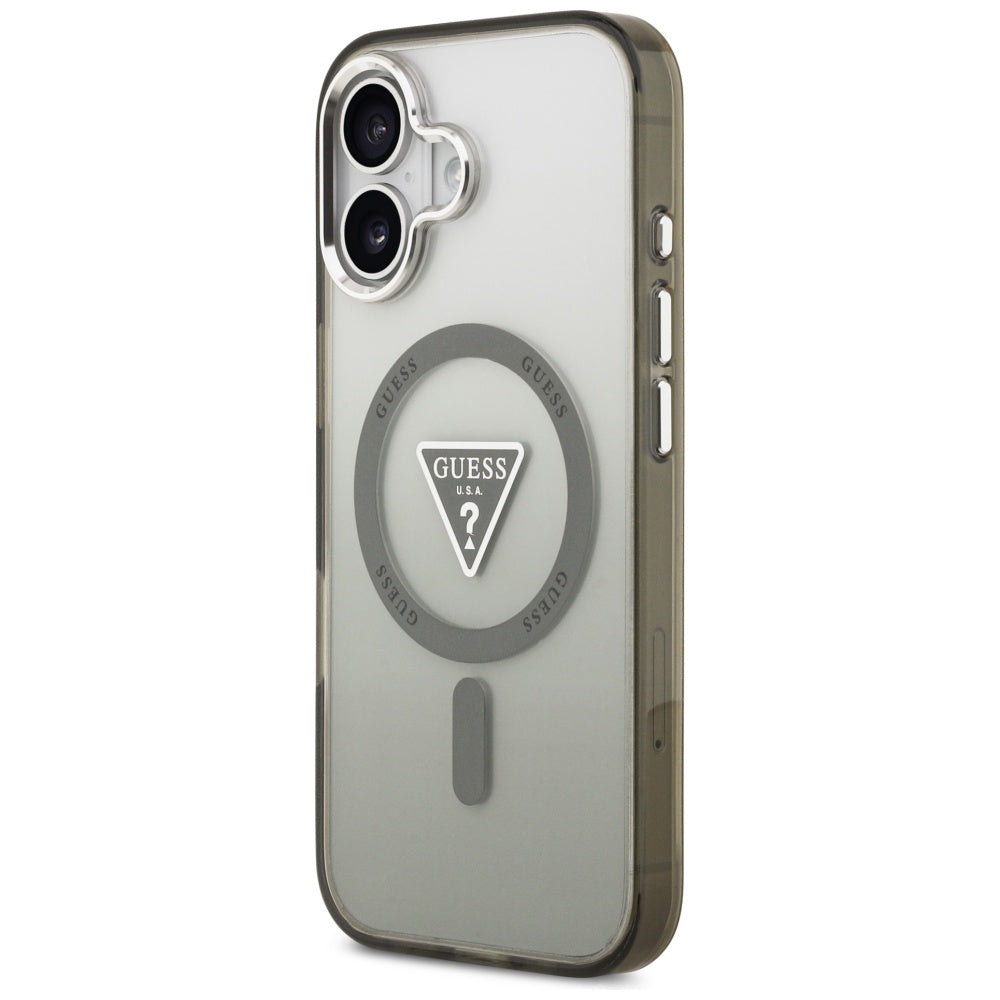 MagSafe-skal för Apple iPhone 17, Guess, IML Gradient Triangle Logo, Silver Khaki
