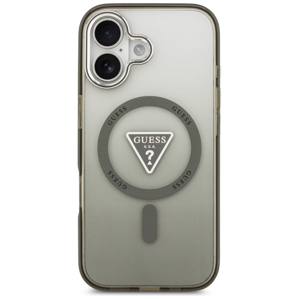 MagSafe-skal för Apple iPhone 17, Guess, IML Gradient Triangle Logo, Silver Khaki