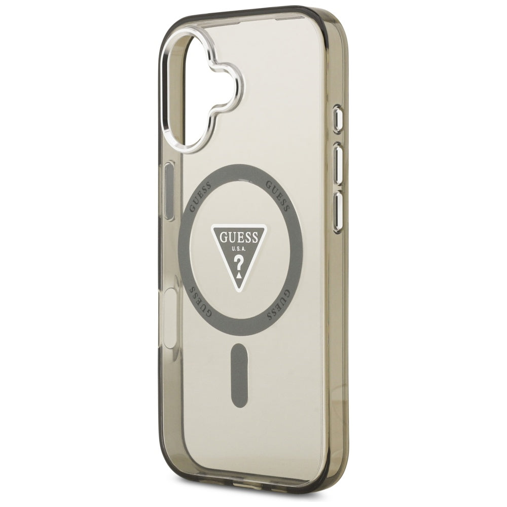 MagSafe-skal för Apple iPhone 17, Guess, IML Gradient Triangle Logo, Silver Khaki