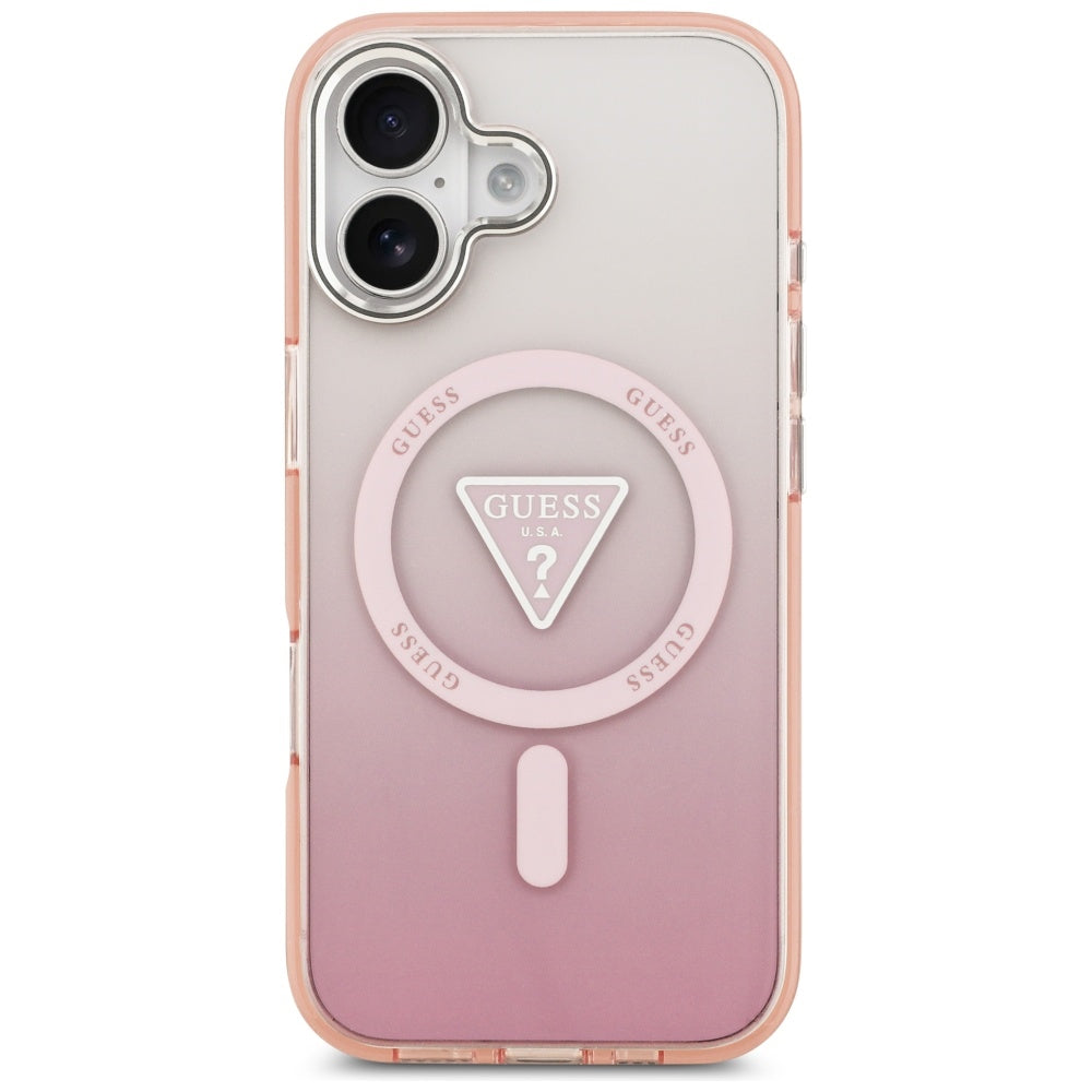 MagSafe-skal för Apple iPhone 17, Guess, IML Gradient Triangle Logo, Rosa