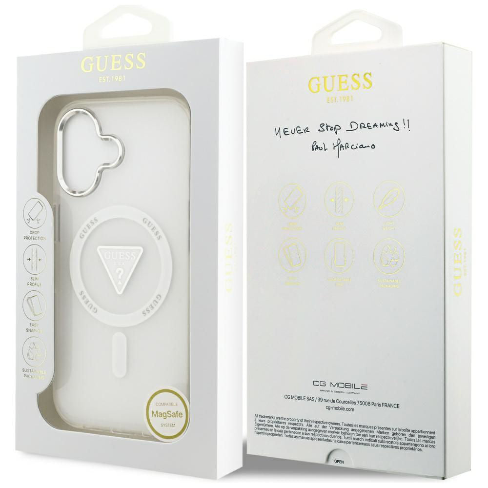 MagSafe-skal för Apple iPhone 17, Guess, IML Gradient Triangle Logo, Transparent