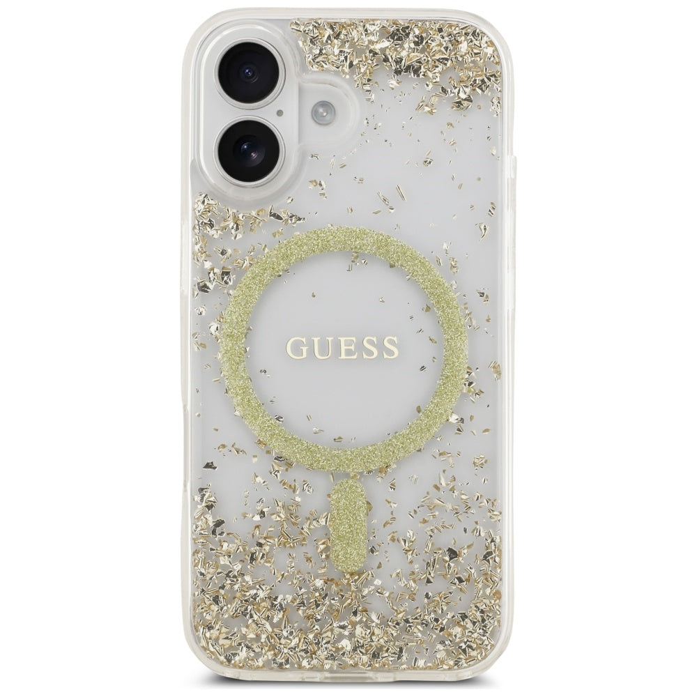 MagSafe-skal för Apple iPhone 17, Guess, Resin Bottom Glitter, Guld