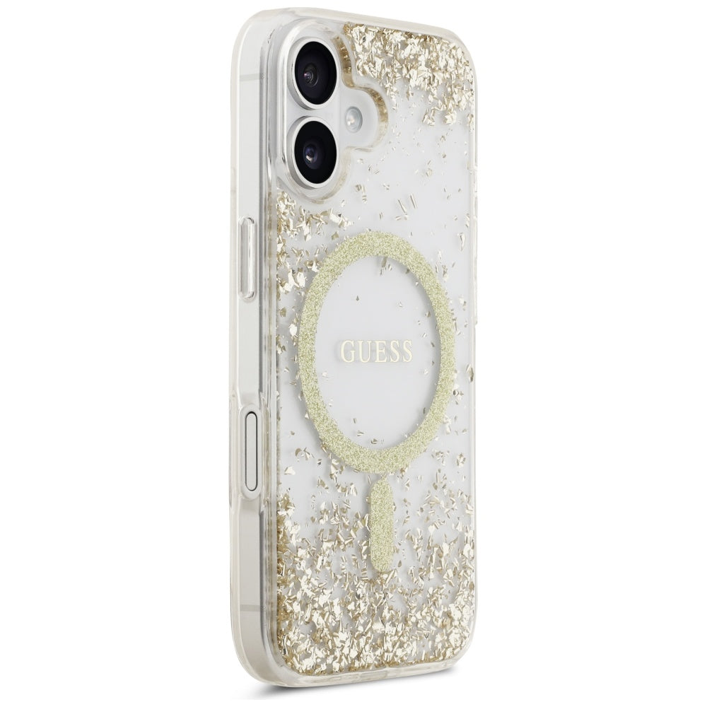 MagSafe-skal för Apple iPhone 17, Guess, Resin Bottom Glitter, Guld