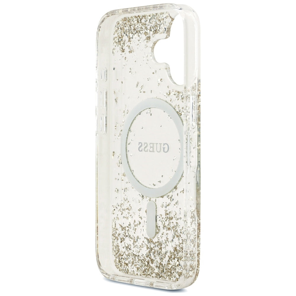 MagSafe-skal för Apple iPhone 17, Guess, Resin Bottom Glitter, Guld