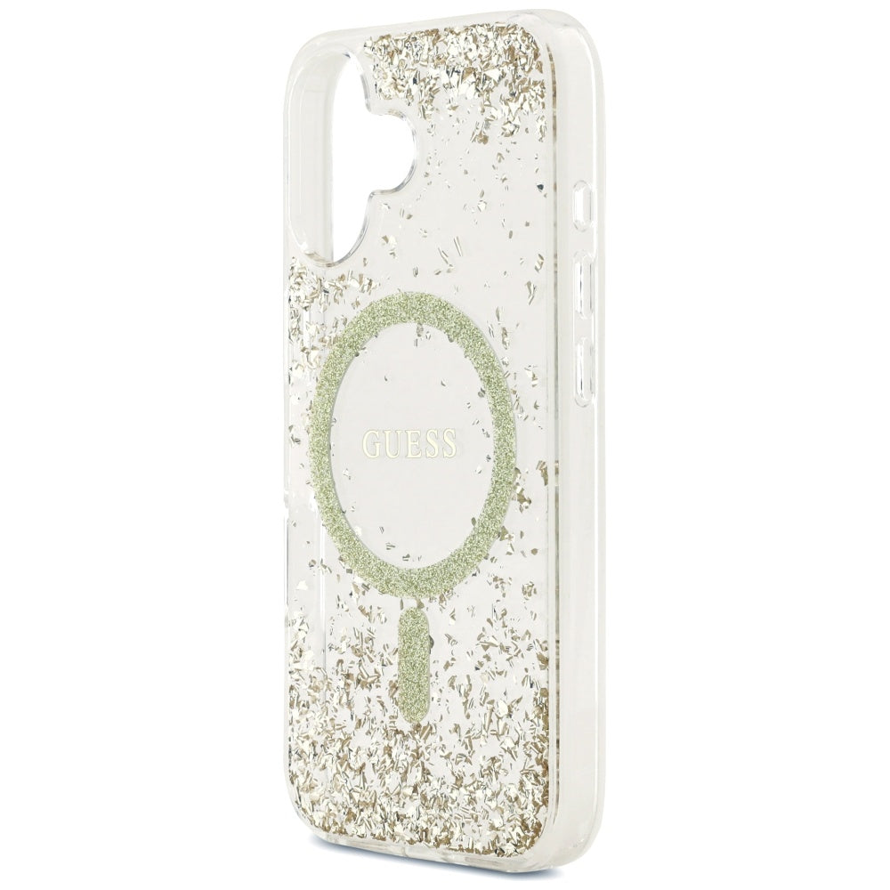 MagSafe-skal för Apple iPhone 17, Guess, Resin Bottom Glitter, Guld