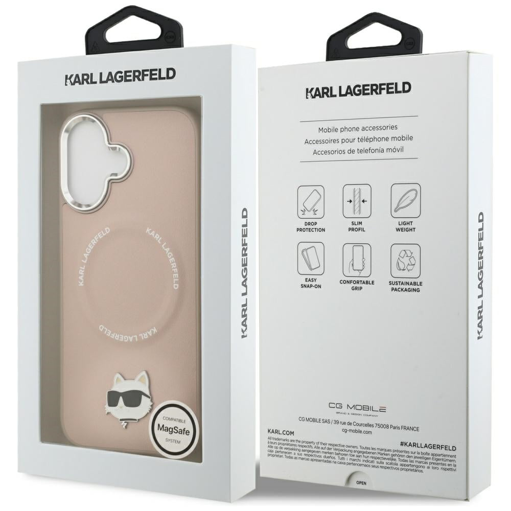 MagSafe Case for Apple iPhone 17, Karl Lagerfeld, Choupette Pin, Pink