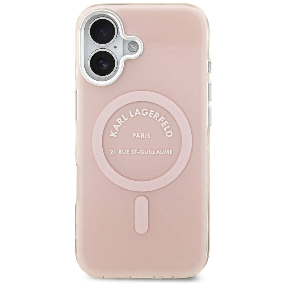 MagSafe-skal för Apple iPhone 17, Karl Lagerfeld, IML Logo RSG, Rosa