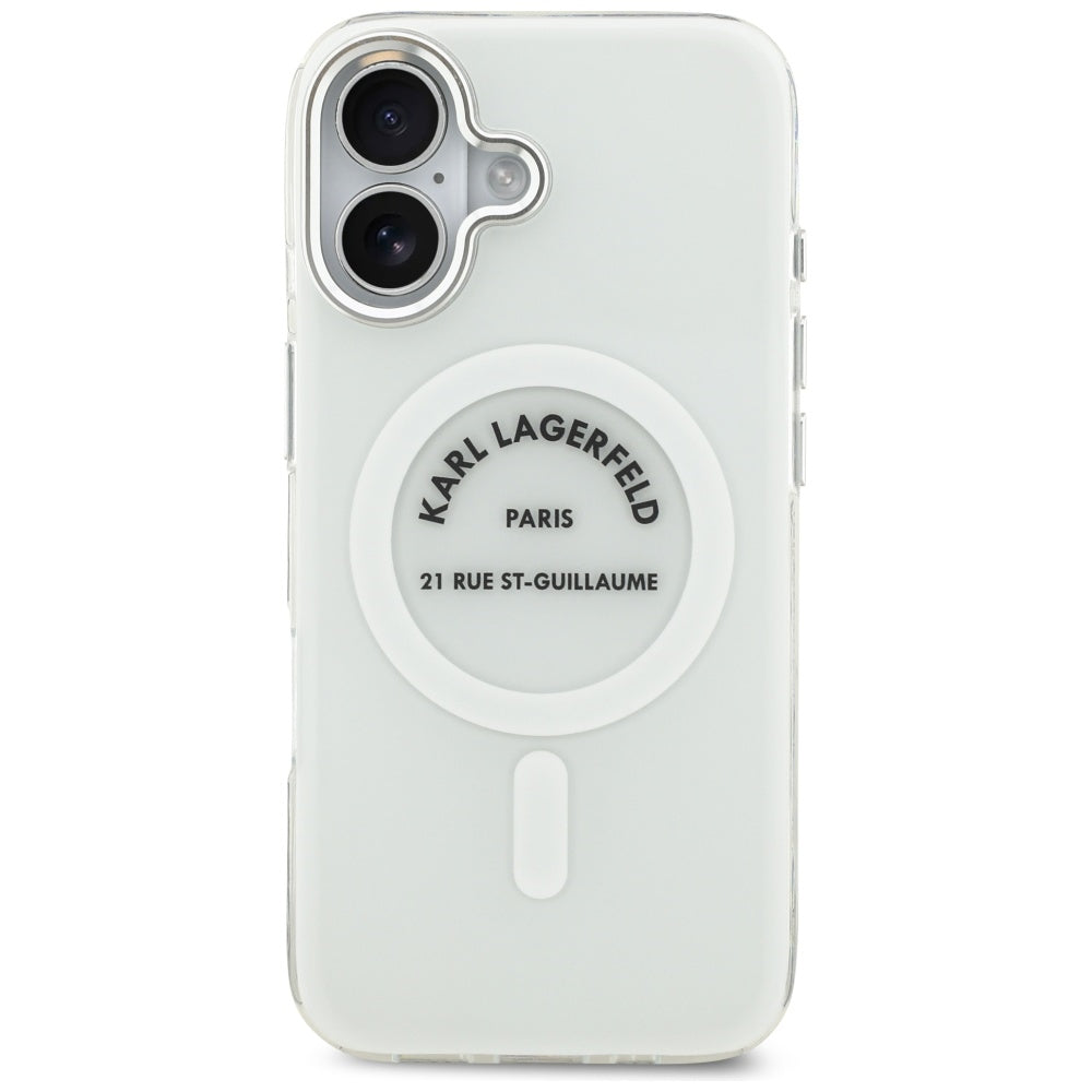 MagSafe-skal för Apple iPhone 17, Karl Lagerfeld, IML Logo RSG, Transparent