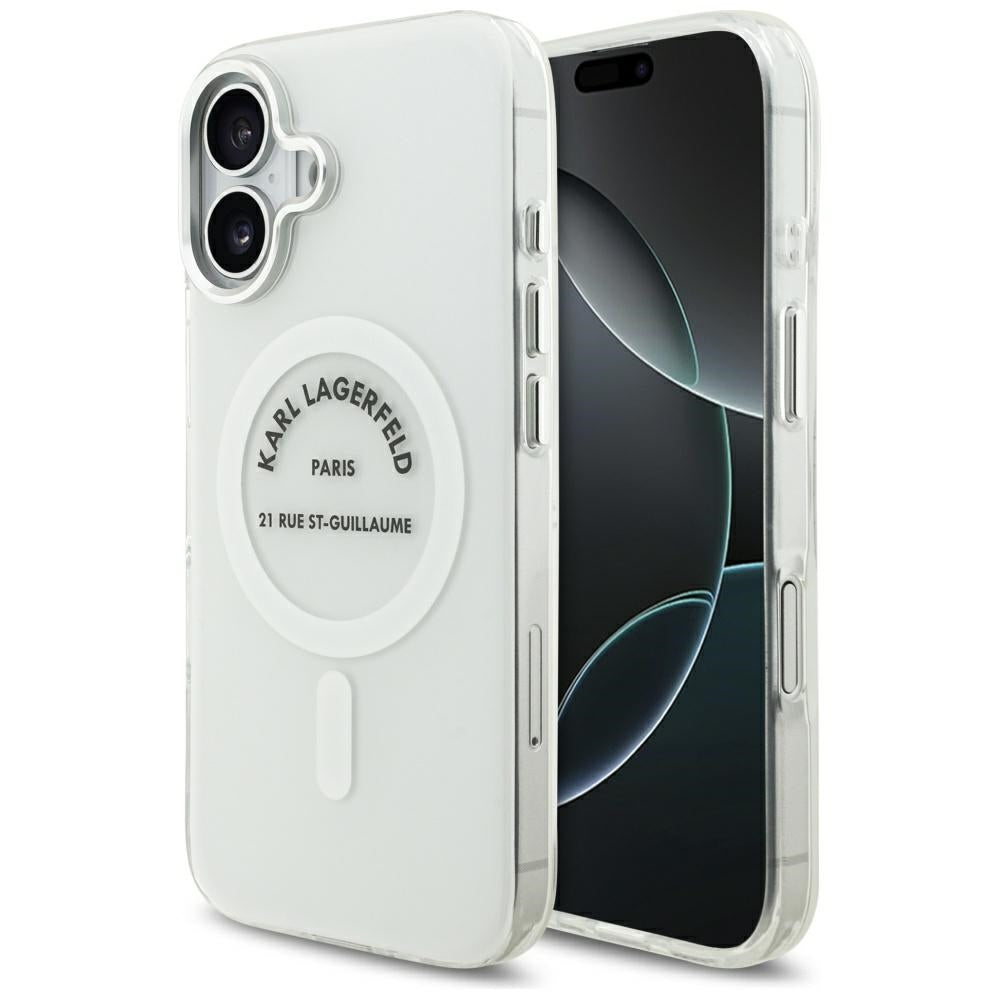 MagSafe-skal för Apple iPhone 17, Karl Lagerfeld, IML Logo RSG, Transparent