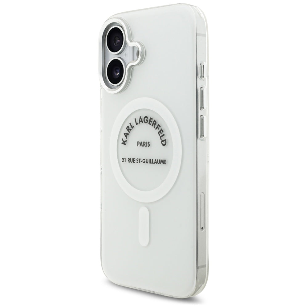 MagSafe-skal för Apple iPhone 17, Karl Lagerfeld, IML Logo RSG, Transparent