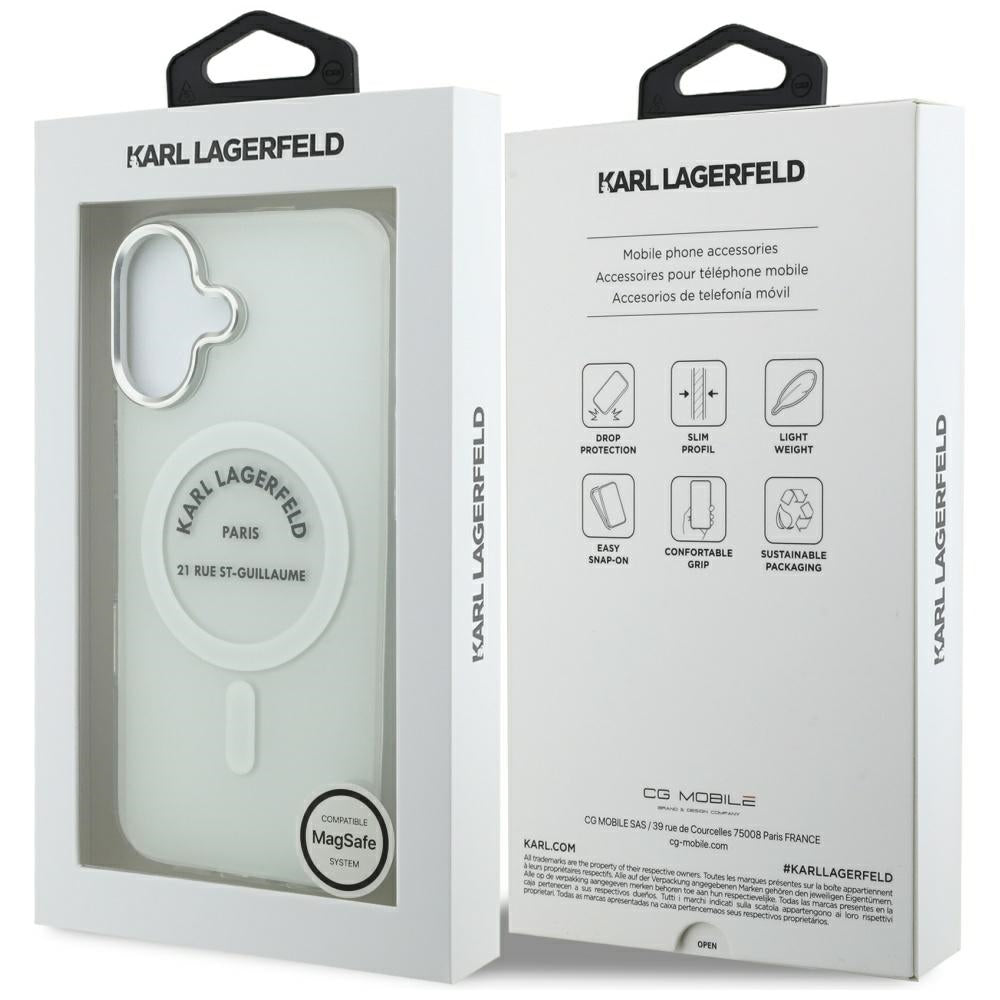 MagSafe-skal för Apple iPhone 17, Karl Lagerfeld, IML Logo RSG, Transparent