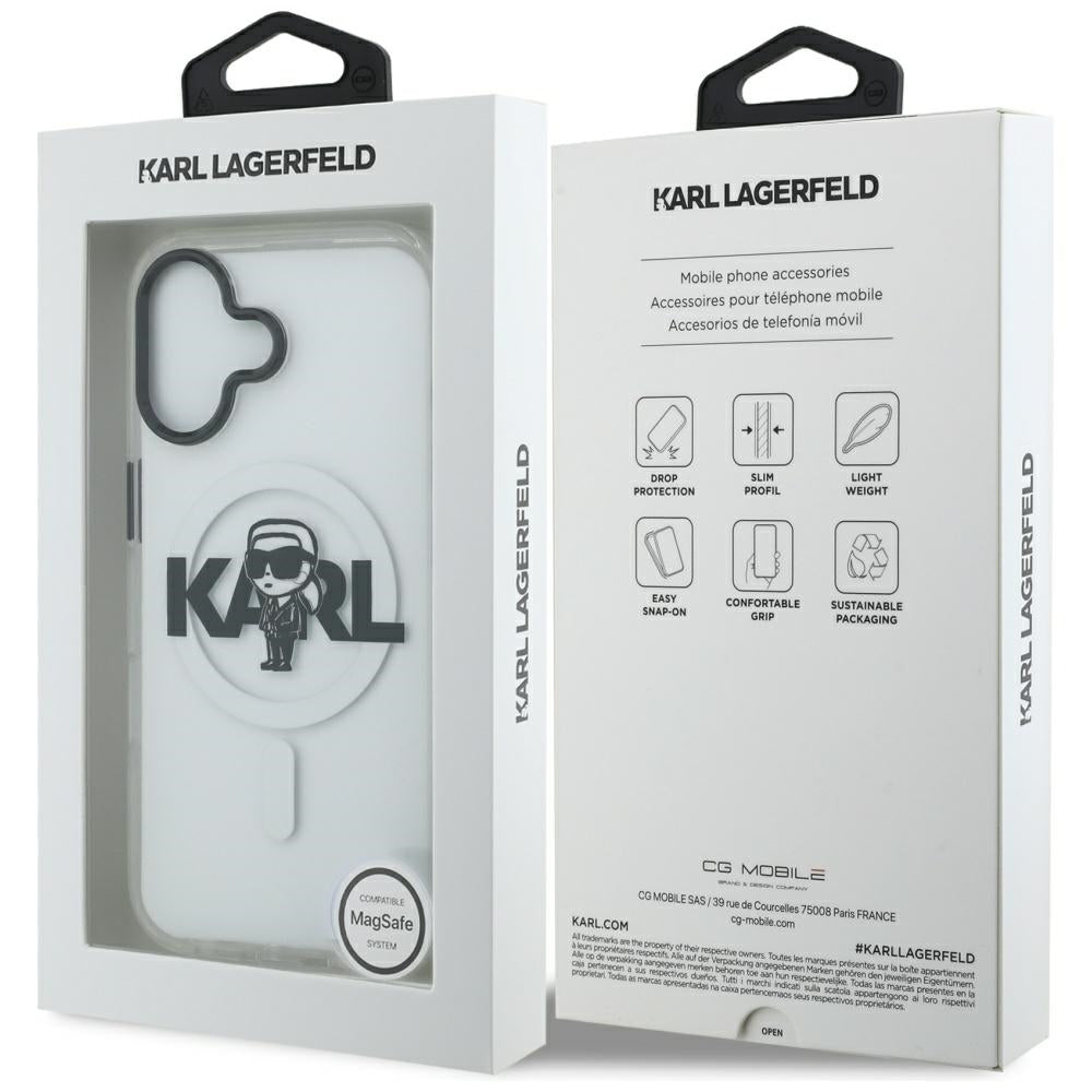 MagSafe-skal för Apple iPhone 17, Karl Lagerfeld, IML Sketch Logo Karl, Transparent