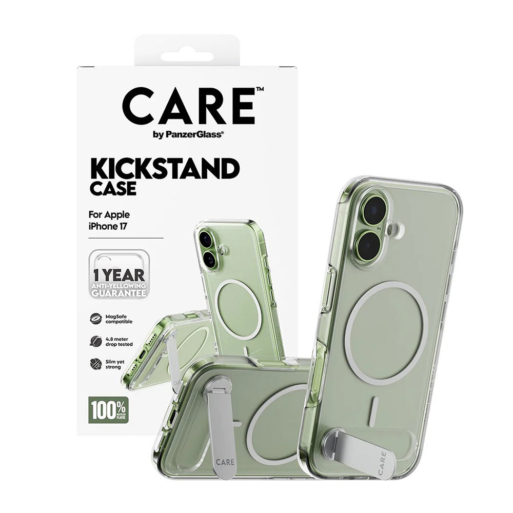MagSafe-skal för Apple iPhone 17, PanzerGlass, Care Feature Kickstand, Transparent