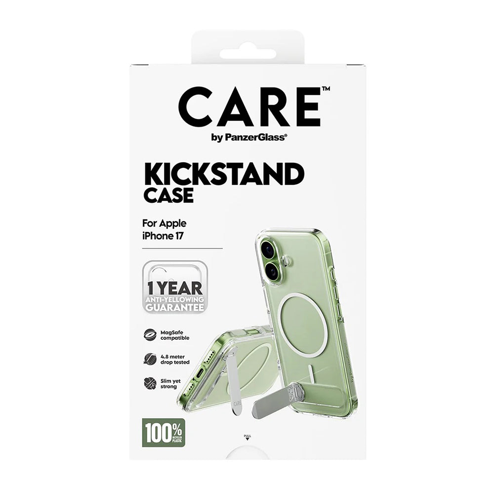 MagSafe-skal för Apple iPhone 17, PanzerGlass, Care Feature Kickstand, Transparent