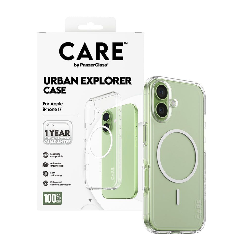 MagSafe-skal för Apple iPhone 17, PanzerGlass, Care Urban Explorer, Transparent Vit