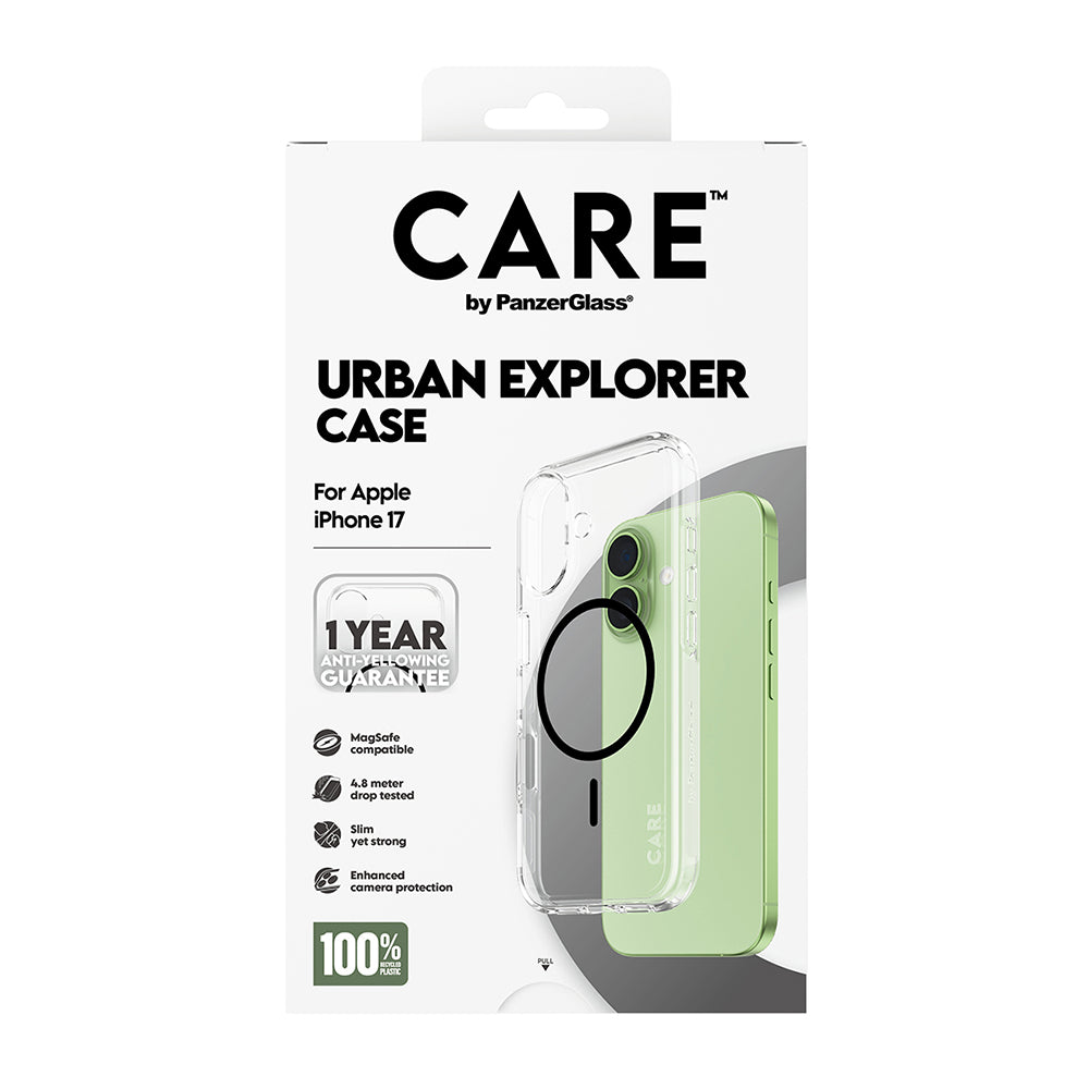 MagSafe-skal för Apple iPhone 17, PanzerGlass, Care Urban Explorer, Svart Transparent