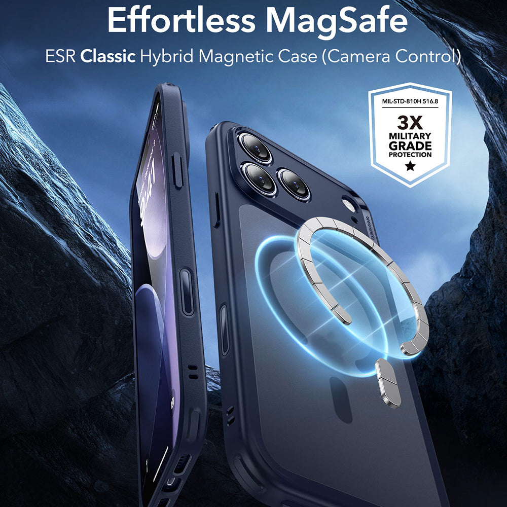 MagSafe-skal för Apple iPhone 17 Pro, ESR, Classic Hybrid, Satinblå