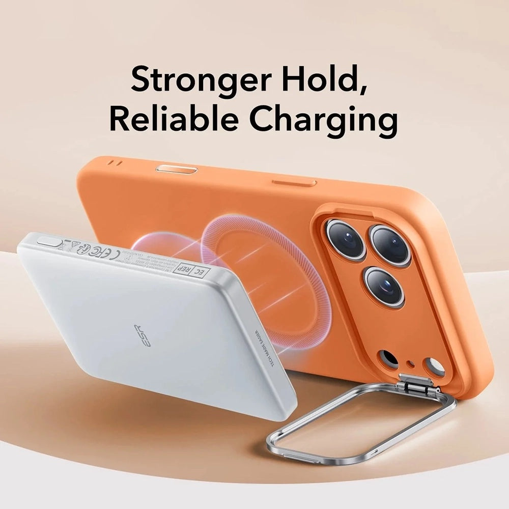 MagSafe-skal för Apple iPhone 17 Pro, ESR, Cloud Soft Kickstand, Orange