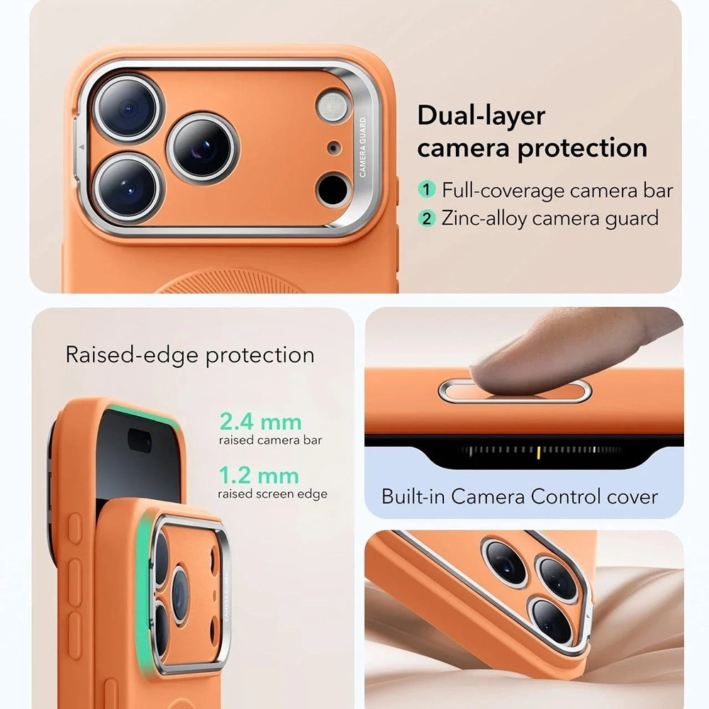 MagSafe-skal för Apple iPhone 17 Pro, ESR, Cloud Soft Kickstand, Orange