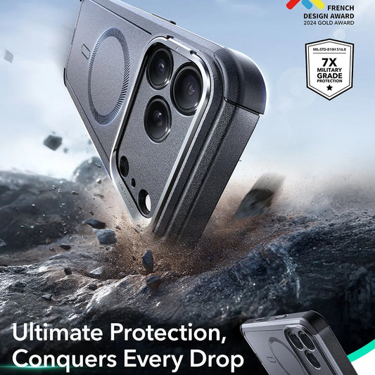 MagSafe-skal för Apple iPhone 17 Pro, ESR, Cyber Armor Kickstand, Grå