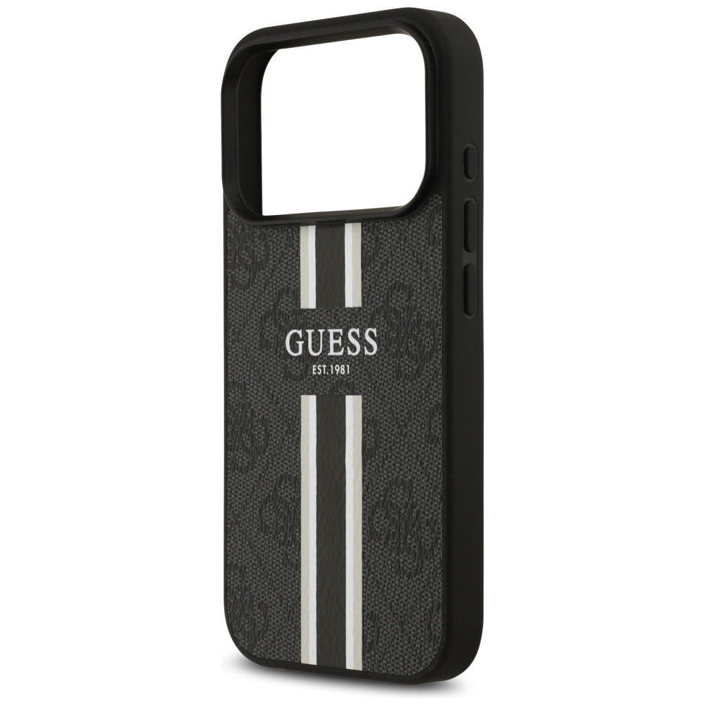 MagSafe-skal för Apple iPhone 17 Pro, Guess, 4G Printed Stripes, Svart