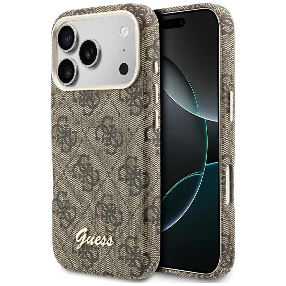 MagSafe-skal för Apple iPhone 17 Pro, Guess, 4G Script Logo, Brun