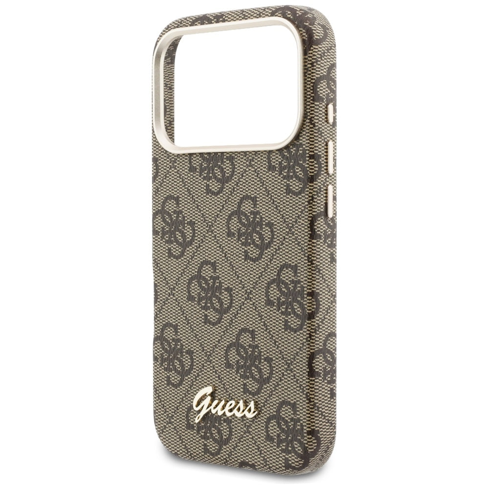 MagSafe-skal för Apple iPhone 17 Pro, Guess, 4G Script Logo, Brun