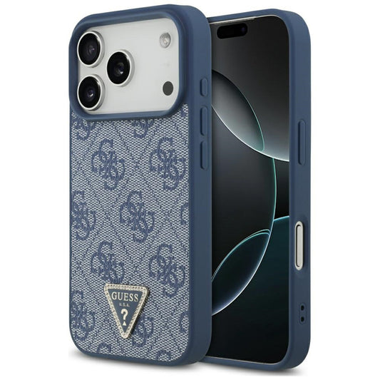 MagSafe-skal för Apple iPhone 17 Pro, Guess, 4G Triangle Strass, Blå