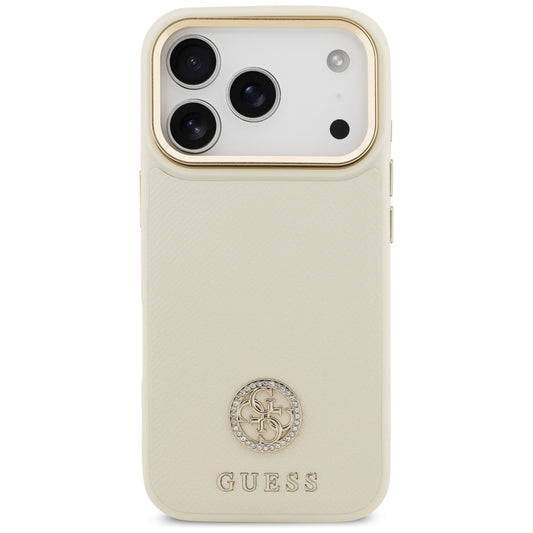 MagSafe-skal för Apple iPhone 17 Pro, Guess, Grained Strass Logo, Beige