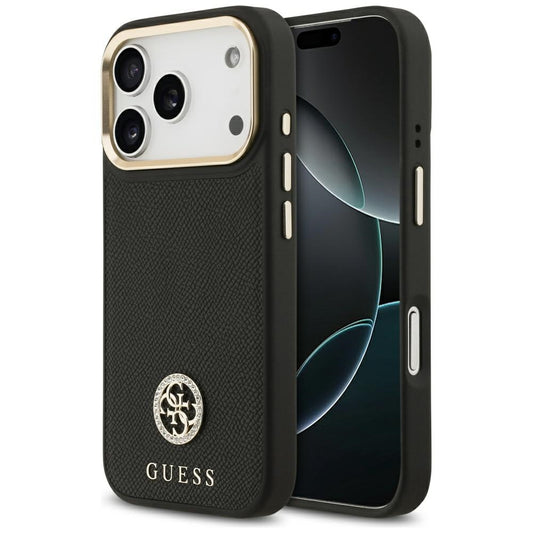 MagSafe-skal för Apple iPhone 17 Pro, Guess, Grained Strass Logo, Svart