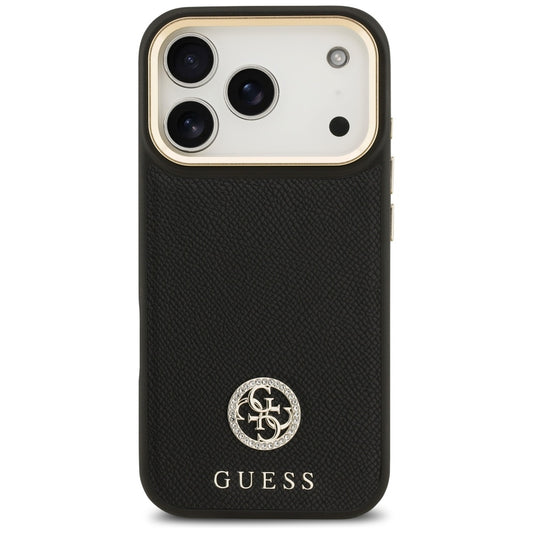 MagSafe-skal för Apple iPhone 17 Pro, Guess, Grained Strass Logo, Svart