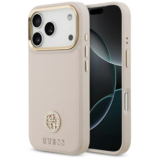 MagSafe-skal för Apple iPhone 17 Pro, Guess, Grained Strass Logo, Rosa