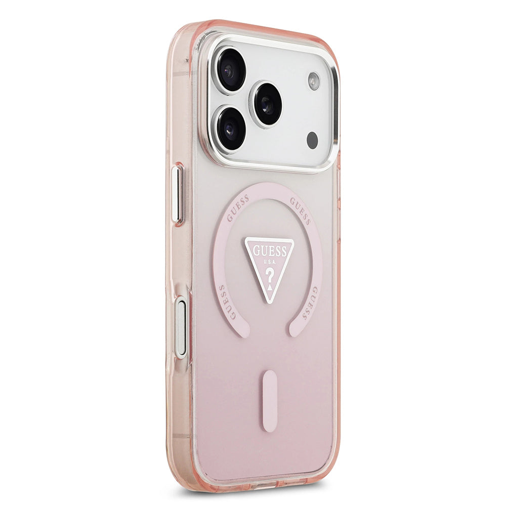 MagSafe-skal för Apple iPhone 17 Pro, Guess, IML Gradient Triangle Logo, Rosa