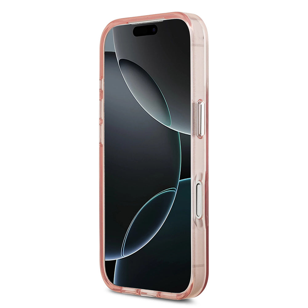 MagSafe-skal för Apple iPhone 17 Pro, Guess, IML Gradient Triangle Logo, Rosa