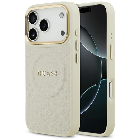 MagSafe-skal för Apple iPhone 17 Pro, Guess, Peony Hot Stamp, Beige