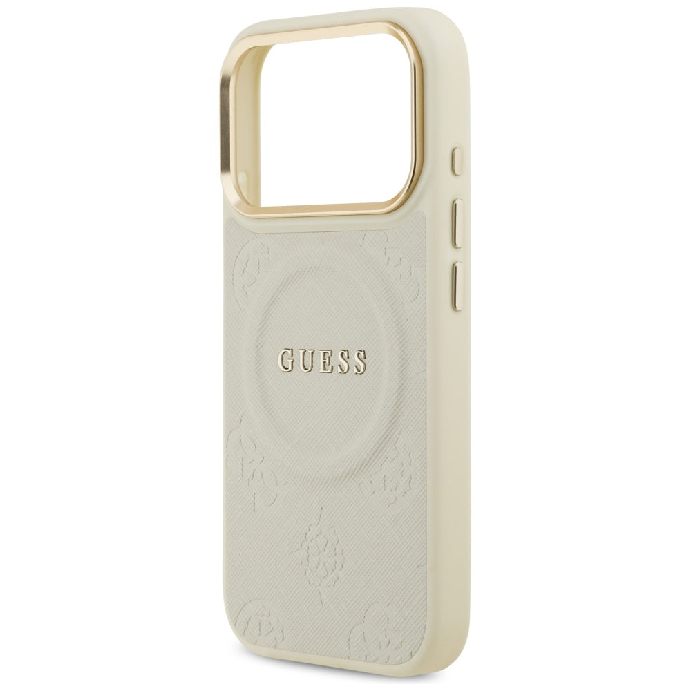 MagSafe-skal för Apple iPhone 17 Pro, Guess, Peony Hot Stamp, Beige