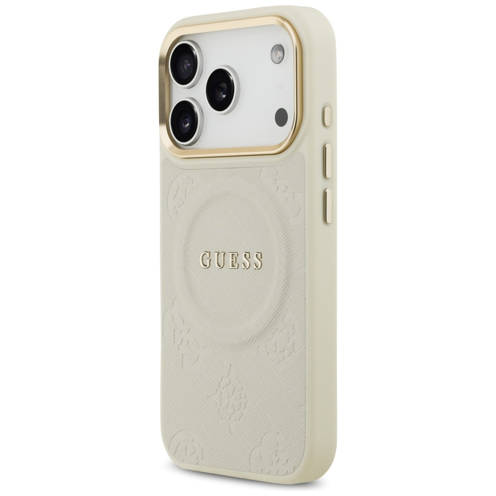 MagSafe-skal för Apple iPhone 17 Pro, Guess, Peony Hot Stamp, Beige