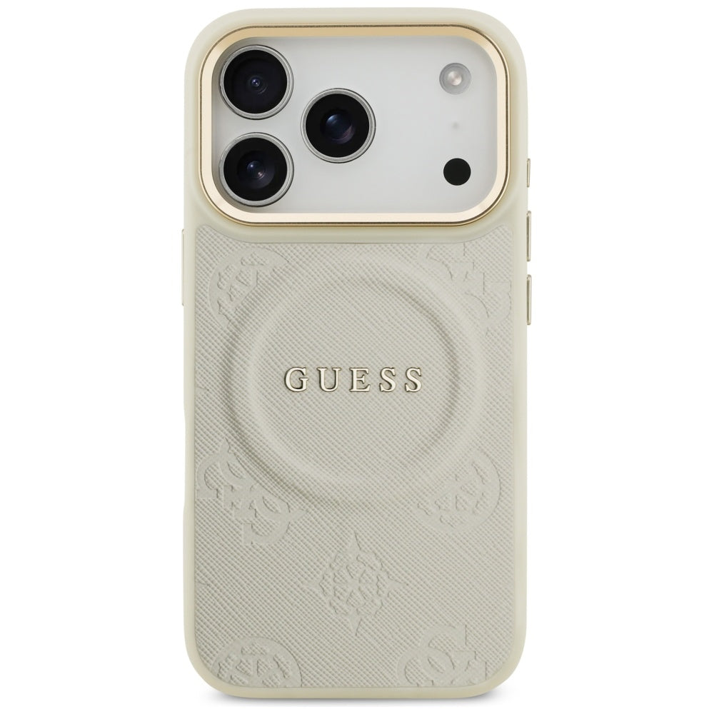 MagSafe-skal för Apple iPhone 17 Pro, Guess, Peony Hot Stamp, Beige