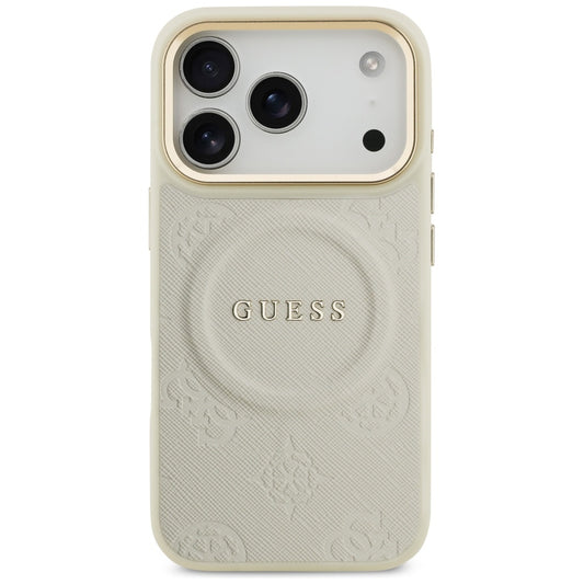 MagSafe-skal för Apple iPhone 17 Pro, Guess, Peony Hot Stamp, Beige