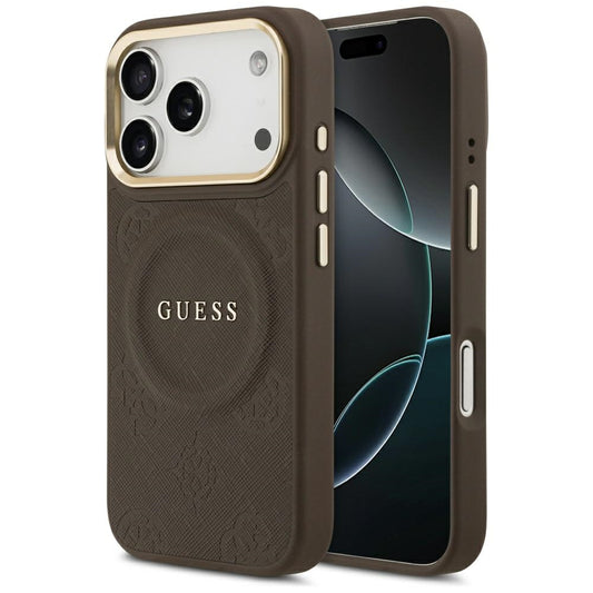 MagSafe-skal för Apple iPhone 17 Pro, Guess, Peony Hot Stamp, Brun